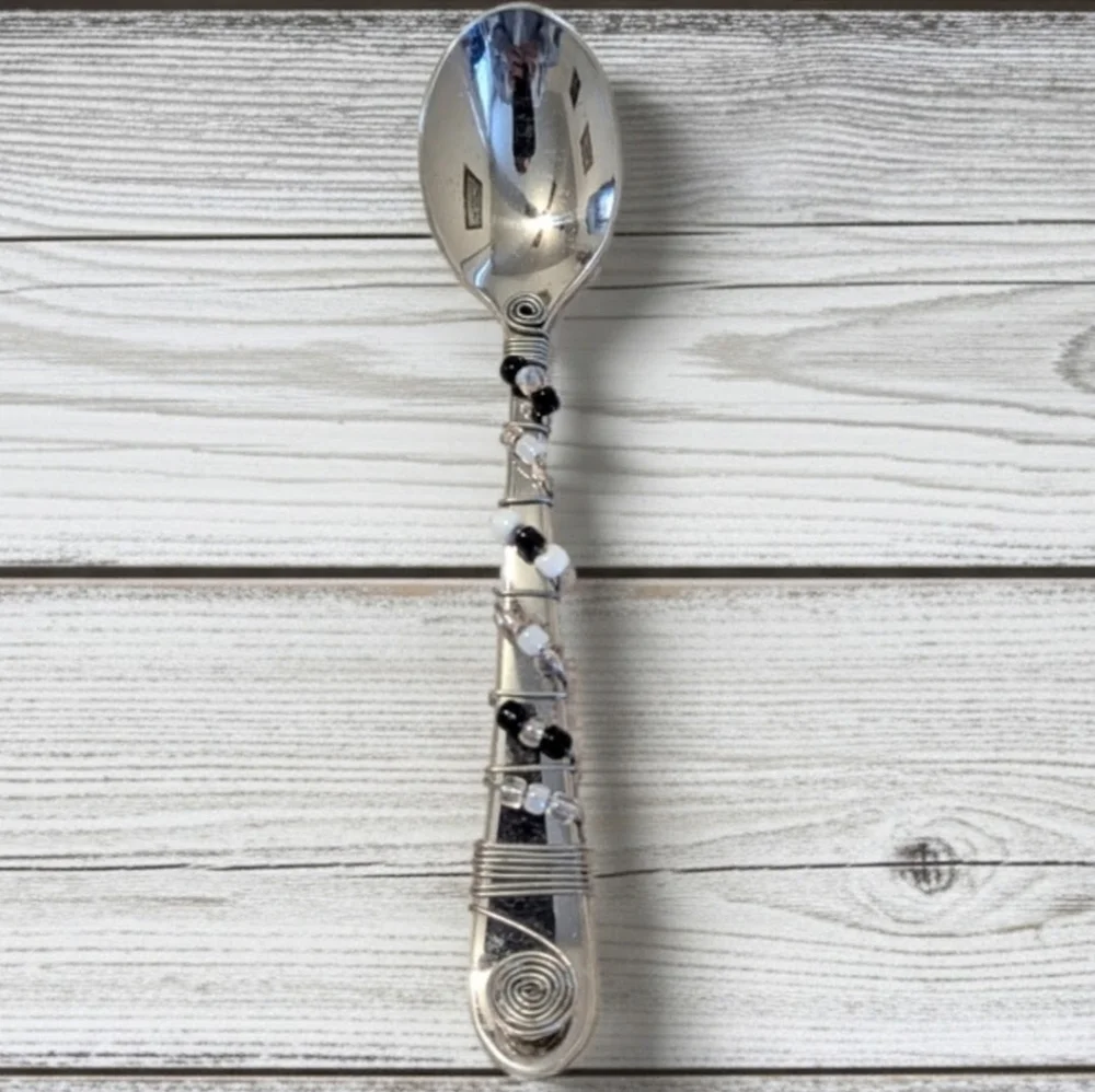 Stainless Steel Wire Wrapped and Beaded Spoon Handmade